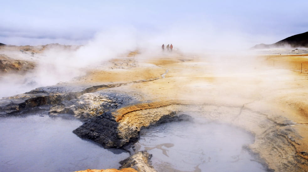 Geothermal pools in North Iceland 